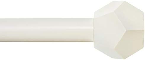 Ivilon Drapery Treatment Window Curtain Rod - Faceted Hexagonal 1 inch Pole. 72 to 144 Inch. White-I | Amazon (US)