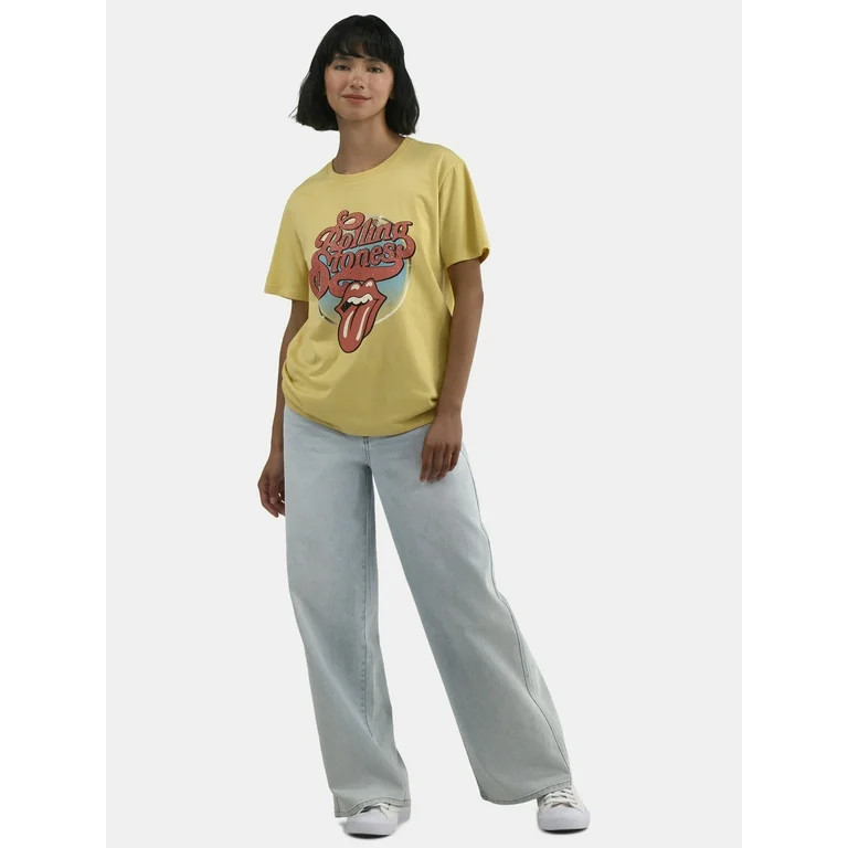 Time and Tru The Rolling Stones Vintage Logo Women's Graphic Tee, Sizes XS-XXXL | Walmart (US)