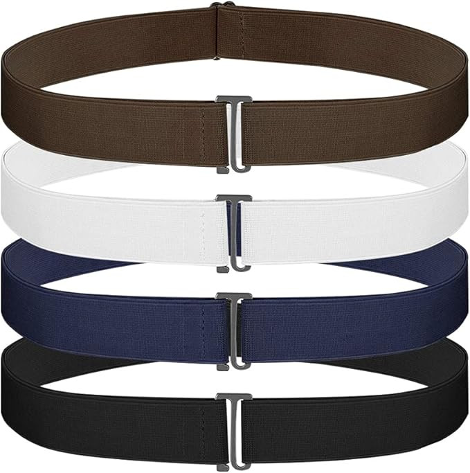 LELE LIFE 4 Pack Adjustable Stretch Belt, Invisible Belt with Flat Buckle, No Show Elastic belt f... | Amazon (US)