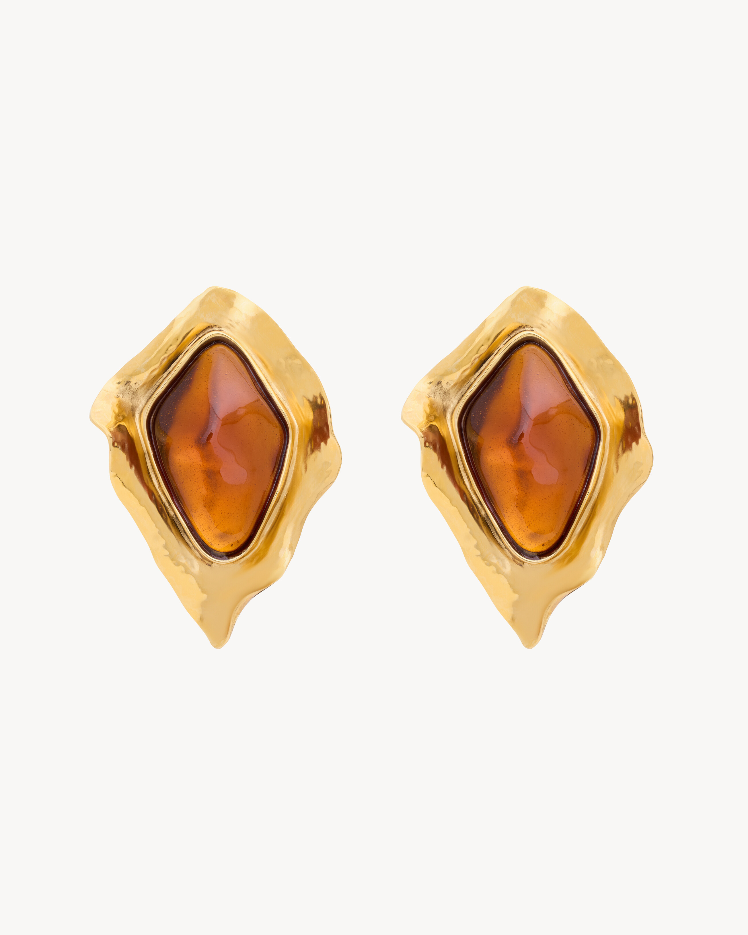 cabochon earrings in resin and metal | Saint Laurent Inc. (Global)