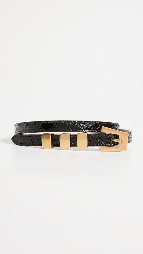 BY FAR Vic Black Circular Croco Embossed Leather | SHOPBOP | Shopbop