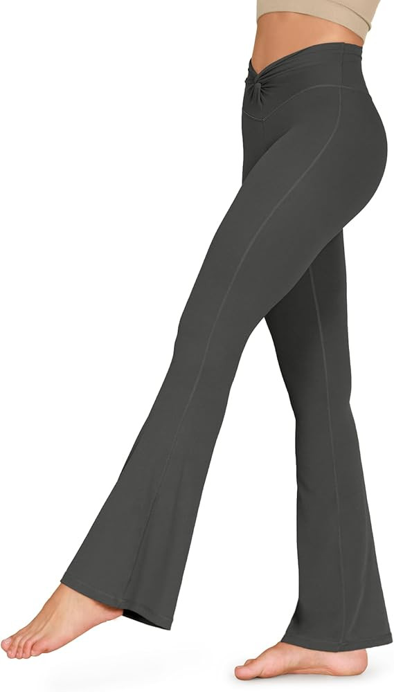 ODODOS Cloud Feeling Flared Pants for Women Twist High Waist Casual Bootcut Yoga Pants, 30" / 32"... | Amazon (US)