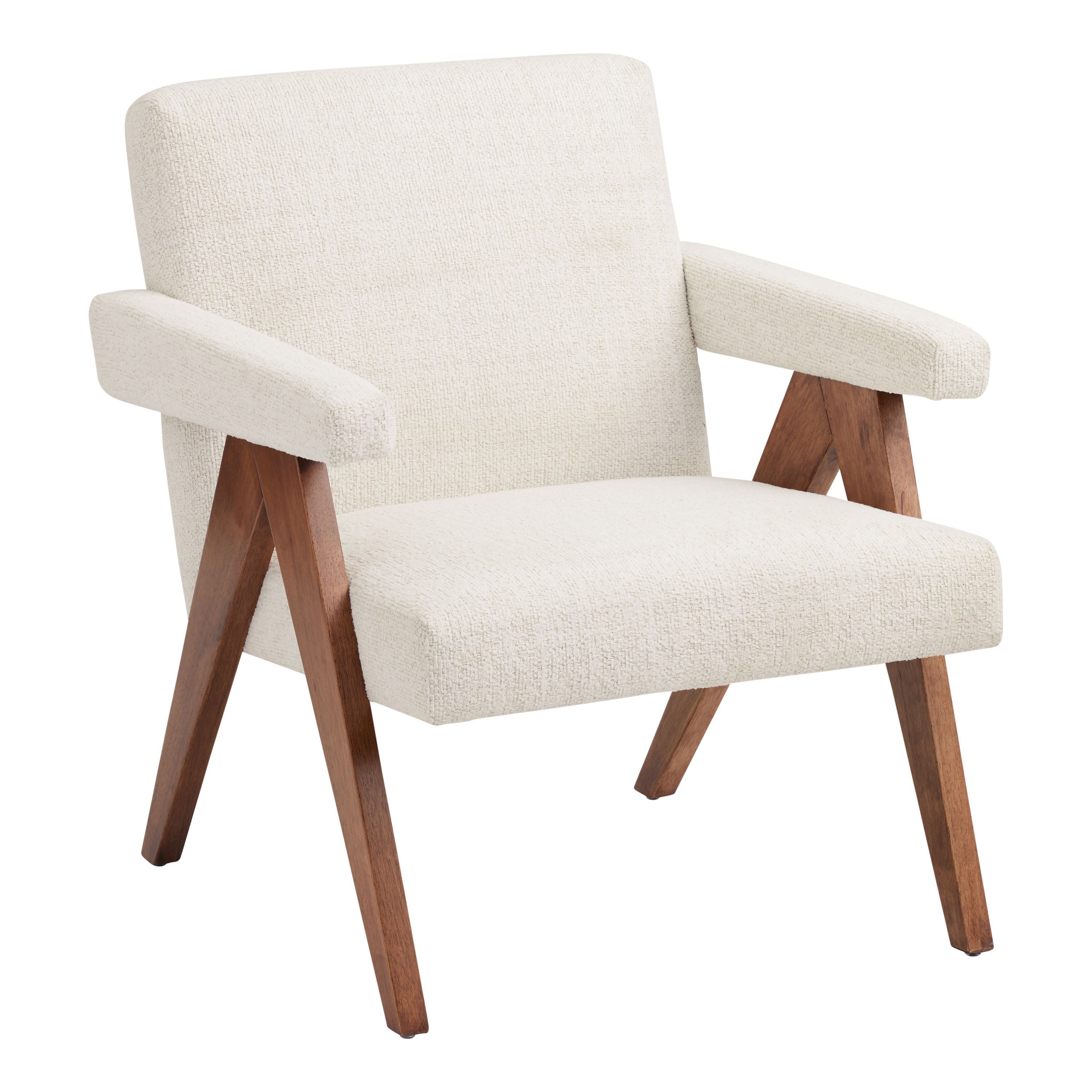 Braxton Ivory Flax Boucle A Frame Upholstered Chair | World Market
