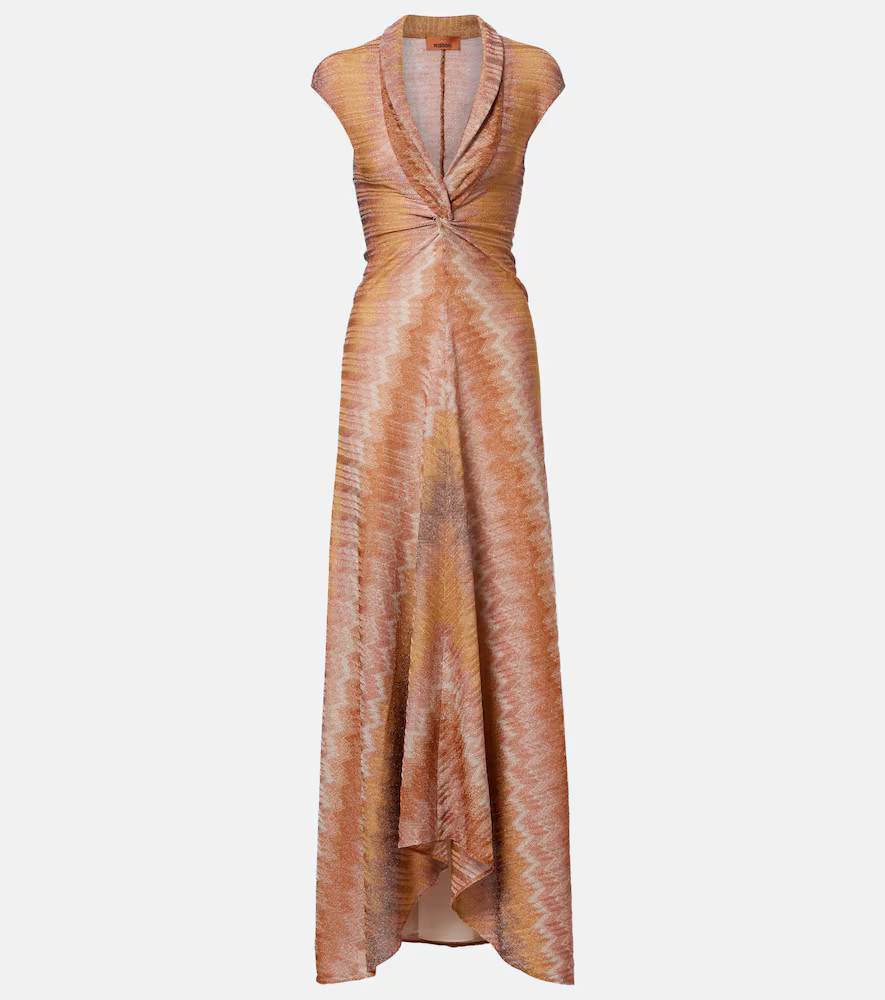Missoni Gathered asymmetric lamÃ© maxi dress | Mytheresa (US/CA)