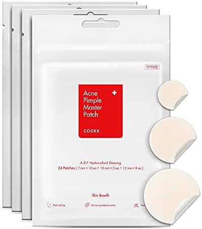 COSRX Acne Pimple Master Patch 96 Patches (4 Packs of 24 Patches) | A.D.F. Hydrocolloid Dressing ... | Amazon (US)