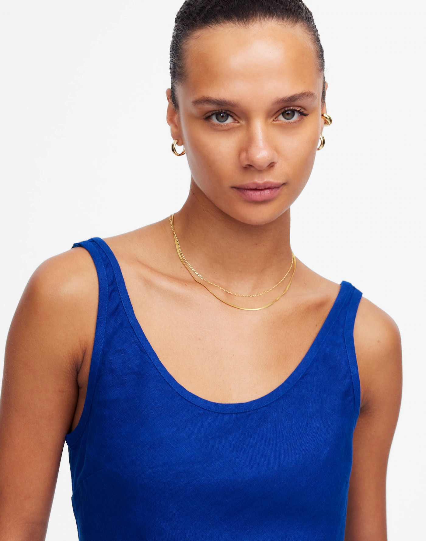 Scoopneck Sleeveless Midi Dress in 100% Linen | Madewell