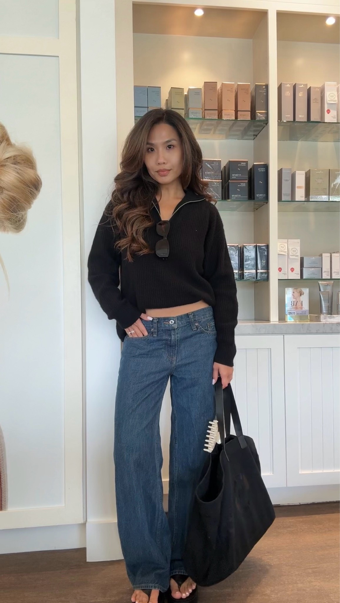 Casual outfit! I love low rise baggy jeans and these come in short which is perfect for petites! 

Sizing:
Sweater - TTS, xs
Jeans - TTS, 25 short in dark wash
Platform flip flops - tts

#LTKPetite #LTKootd