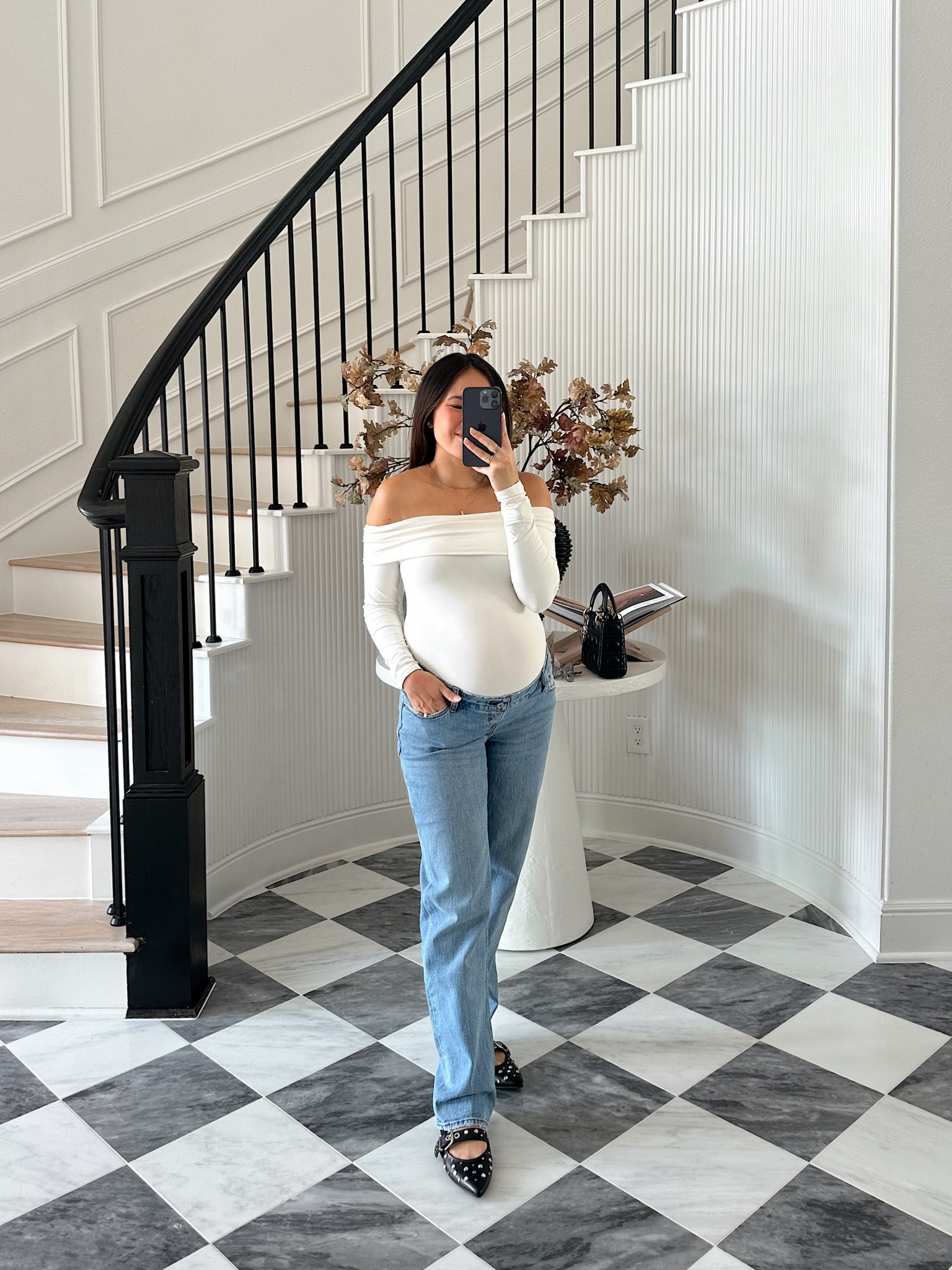 My maternity jeans! Keep with your true size when ordering these. Prior to pregnancy I was a 26, I thought I needed to order these in a 27 and they are a bit big on me. @abercrombie 

#LTKBump