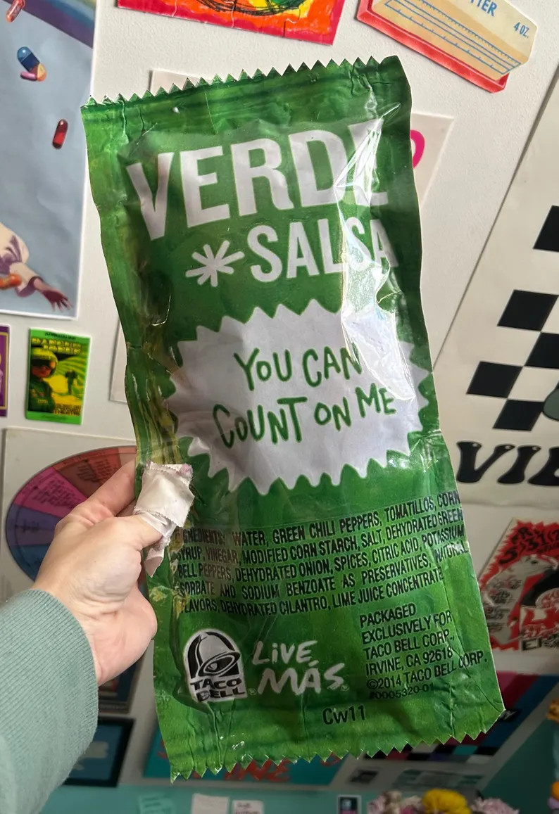 Giant Taco Bell Verde Salsa Sauce Packet Wall Decor! - Etsy | Etsy (Global)