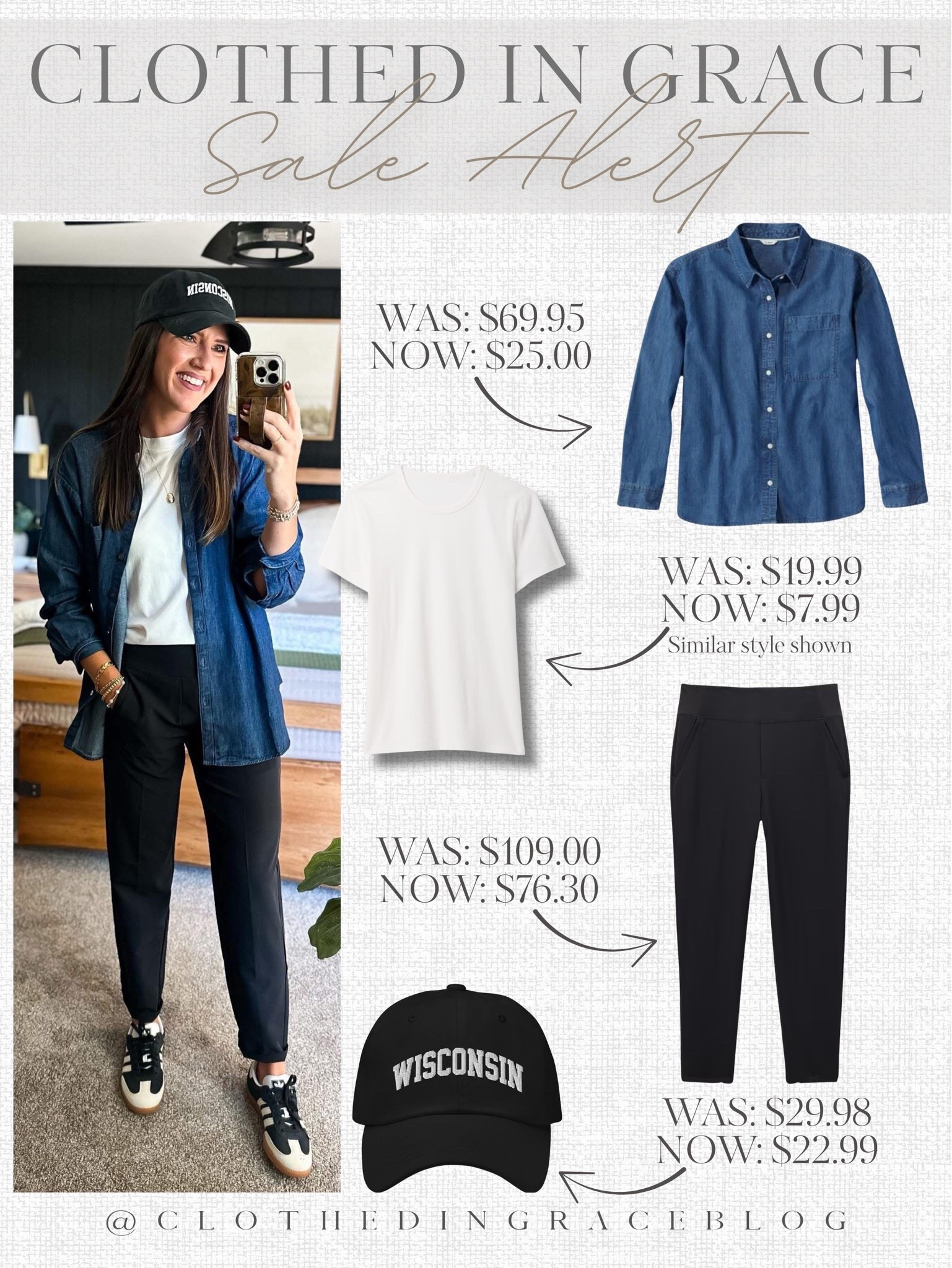 Fall capsule outfit from last year on sale 

Chambray - small
Linked similar tee 
Pants - 4 long