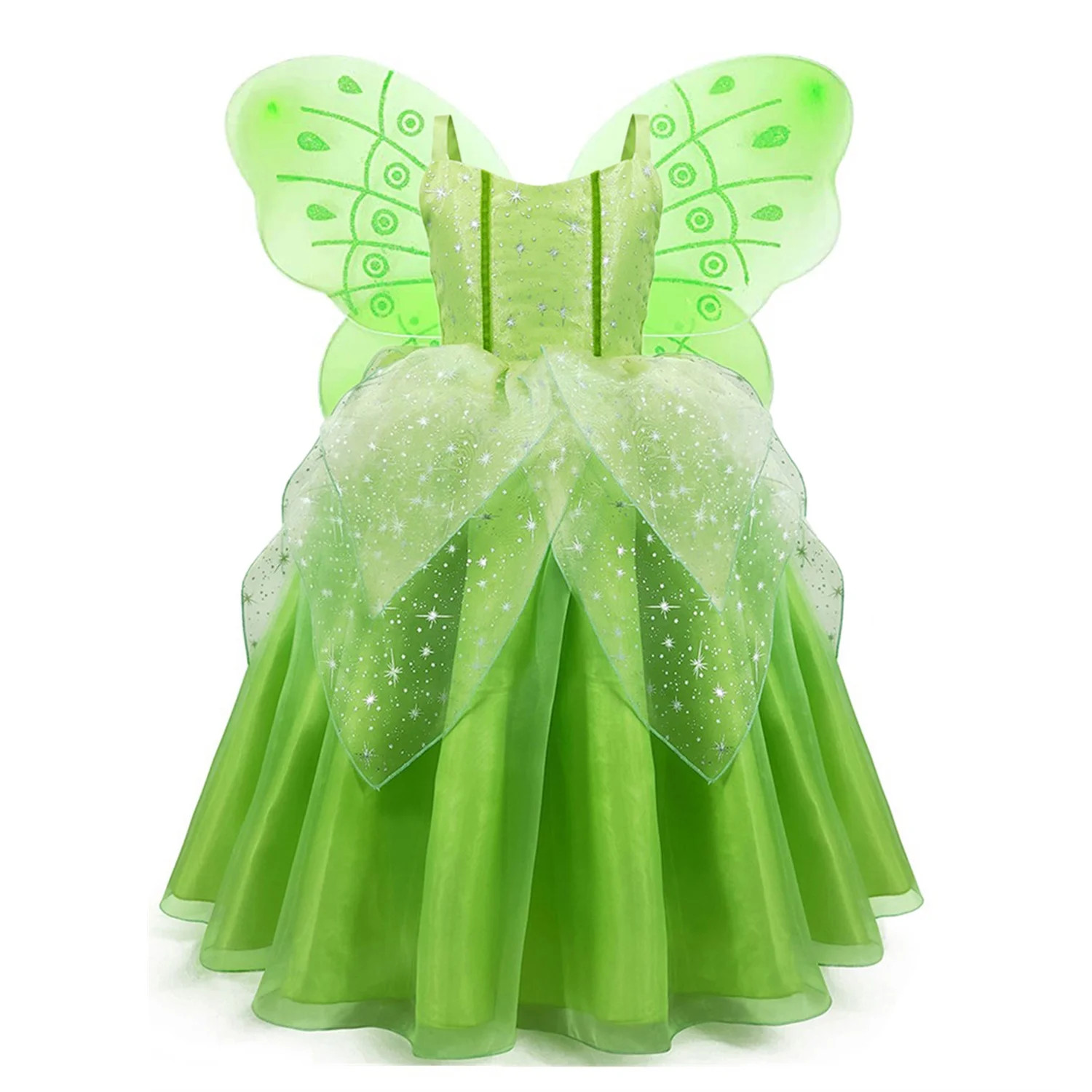 Princess Tiana Dress Party Costume for Little Girls Birthday Dress Fancy Christmas Role Play Gree... | Walmart (US)
