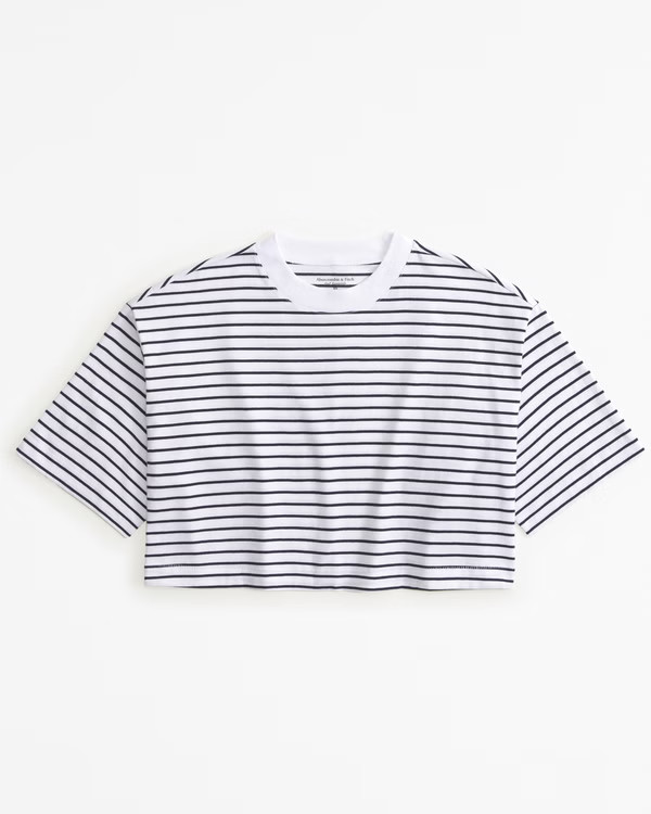 Women's Essential Premium Polished Cropped Tee | Women's Tops | Abercrombie.com | Abercrombie & Fitch (US)