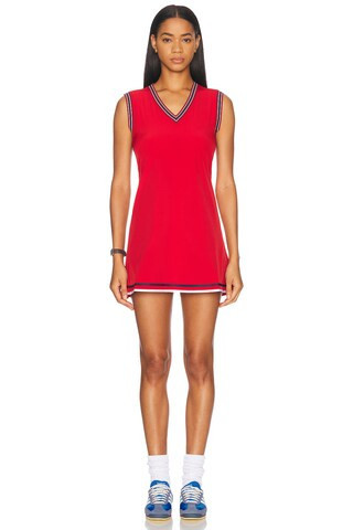 Varley Amanda 2.0 Court Dress in Red | FWRD 