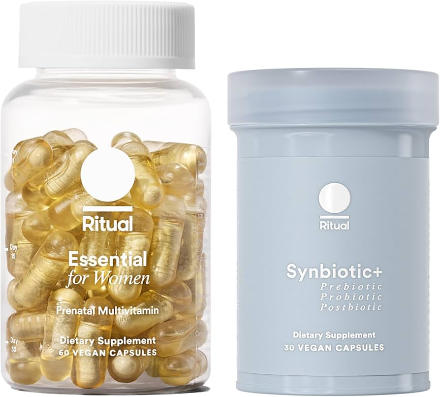 Ritual Prenatal Multivitamin and Gut Duo Supplements with Prenatal Vitamins and Synbiotic+: 3-in-... | Amazon (US)