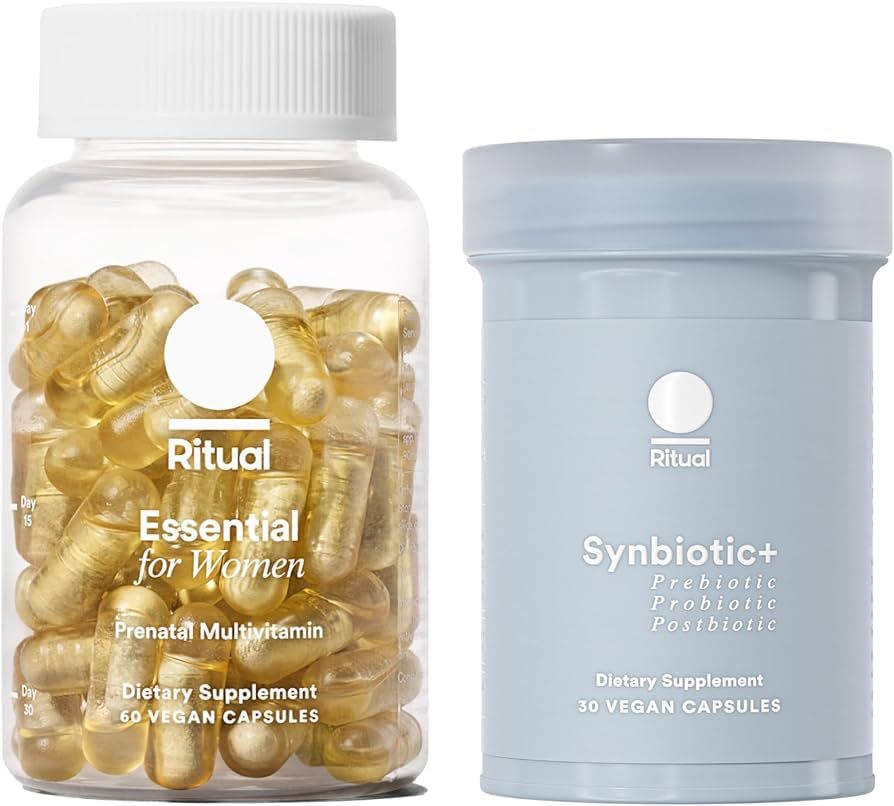 Ritual Prenatal Multivitamin and Gut Duo Supplements with Prenatal Vitamins and Synbiotic+: 3-in-... | Amazon (US)