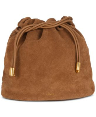 Esthera Suede Leather Convertible Small Crossbody Handbag - Carmel Suede | Macy's