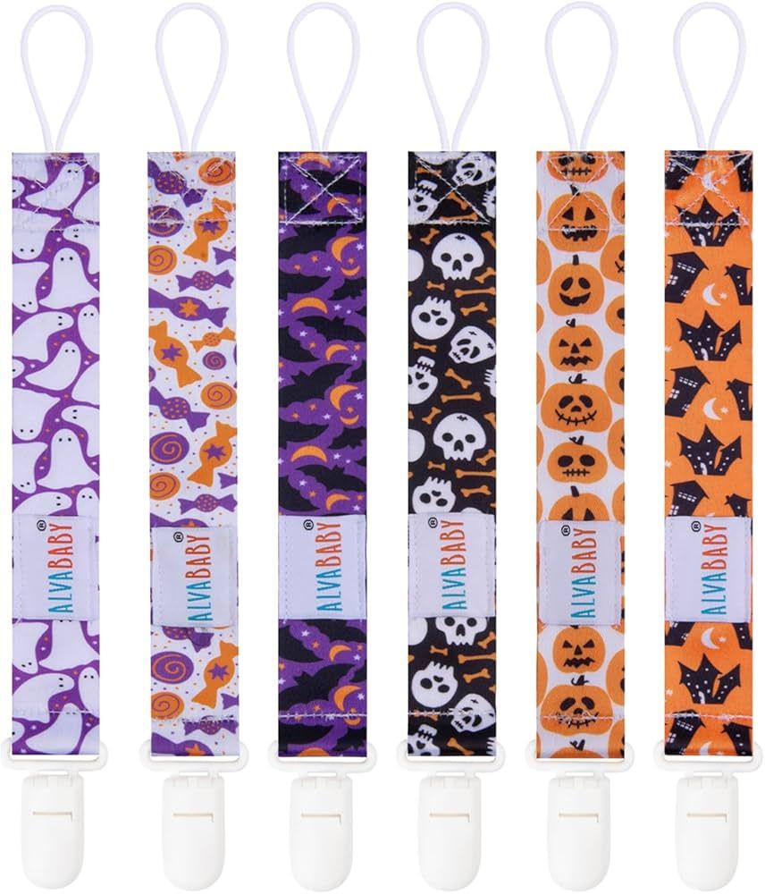 ALVABABY Baby Pacifier Clips for Boys Girls Halloween Pacifier Universal Holder Leash Pacifier Cl... | Amazon (US)