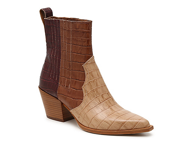 Dolce Vita Serna Cowboy Boot - Women's - Brown/Tan/Burgundy Croc Print | DSW
