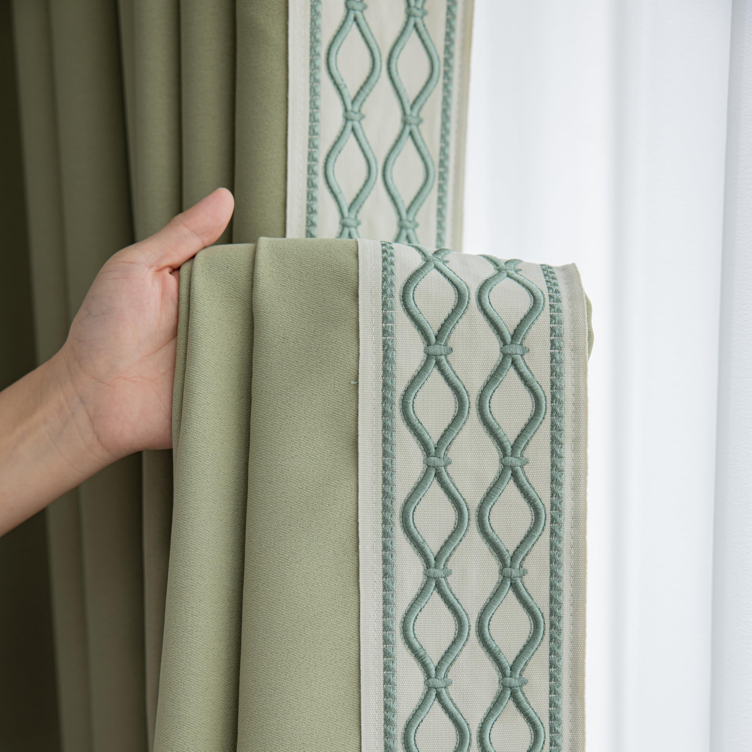 Green Pinch Pleat Curtains, High End Curtains with Trim,for Bedroom Living Room Club Theater Pati... | Amazon (US)