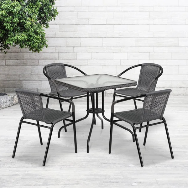 Bronys Square 4 - Person 28'' Long Dining Set | Wayfair North America
