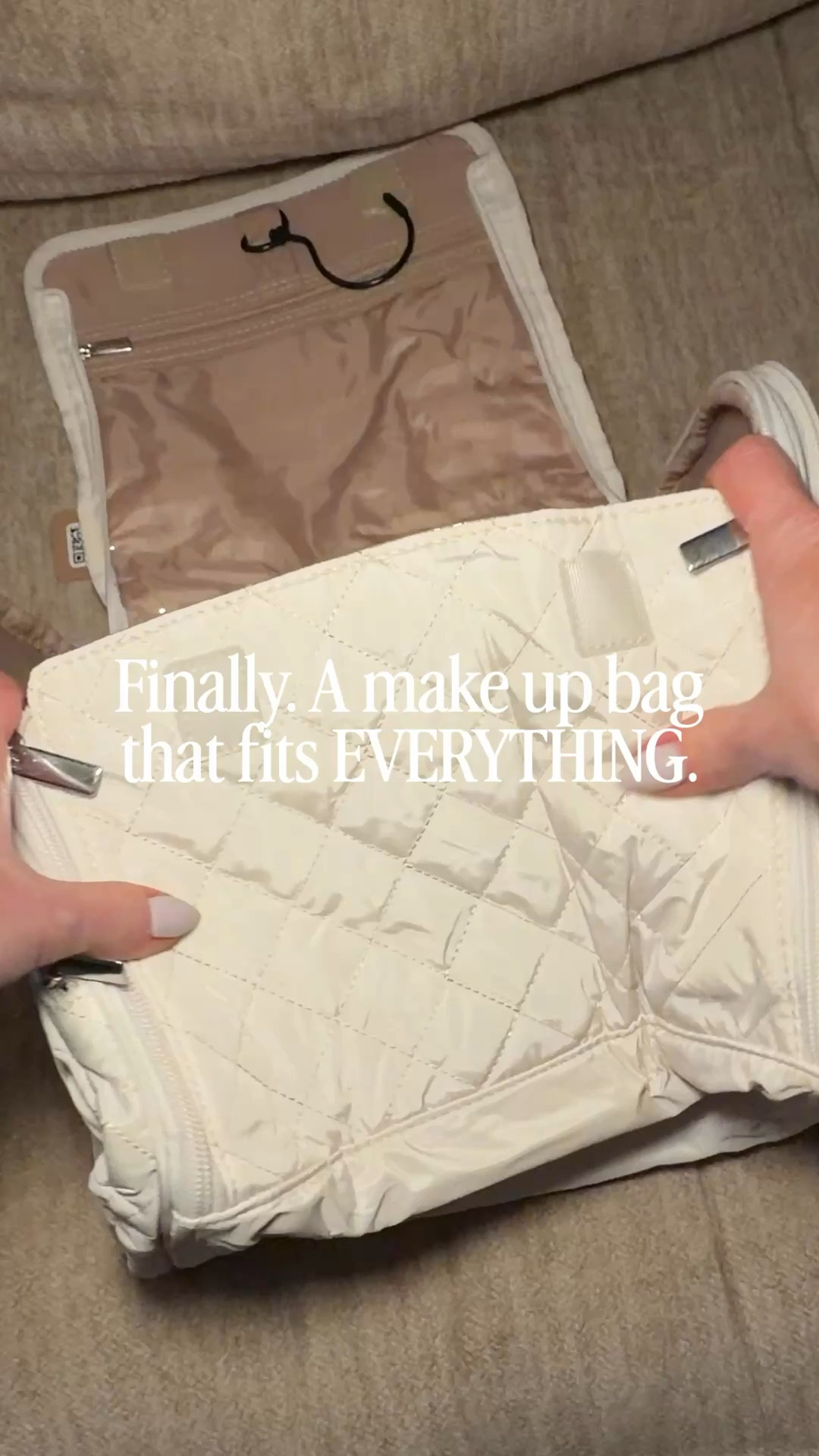 Finally a make up bag that I don’t have to force zip, stays organized, & opens all the up - no more digging! AND it has a hanger & carrying handle 😍 

This is size XL



#LTKTravel #LTKBeauty #LTKgrwm