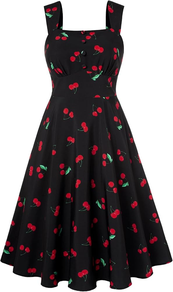 Belle Poque Square Neck Sundress for Women A Line Midi Dress Summer Cocktail Tea Party Dress with... | Amazon (US)