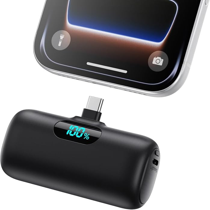 Mini Portable Charger Power Bank for iPhone 17/16/15 Series, 5000mAh PD USB C Cell Phone Portable... | Amazon (US)