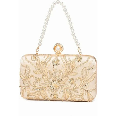 Clutch Purses for Women Evening Bag Sequins Beaded Party Handbag Wedding Purse | Walmart (US)