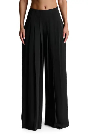 Naked Wardrobe Pleated Wide Leg Pants in Black at Nordstrom Rack, Size Large | Nordstrom Rack