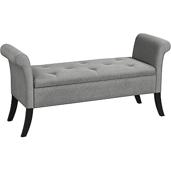 Yaheetech 52in Ottoman Bench Folding Storage Ottoman Bench Tufted Fabric Entryway Bench with Arms... | Amazon (US)