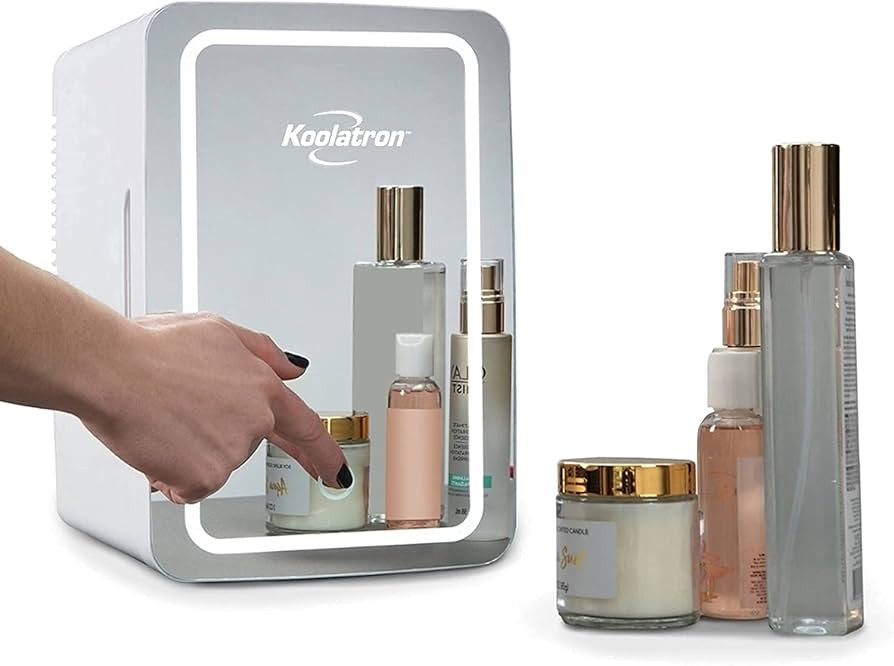 Koolatron Cosmetics Fridge w/Lighted Makeup Mirror, 6L Portable Skincare Refrigerator w/LED Ring ... | Amazon (US)