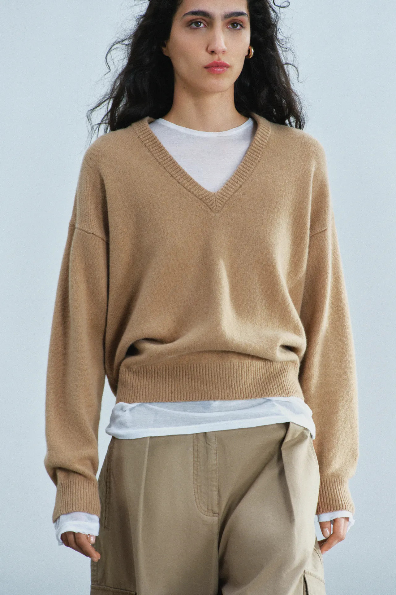 CASHMERE WOOL BLEND JUMPER V-NECK | Zara UK