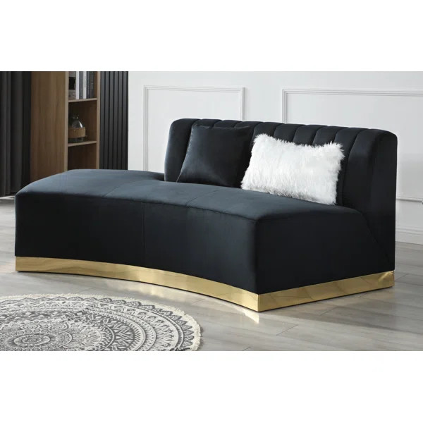 Kristin 89'' Velvet Armless Curved Sofa Chaise | Wayfair North America
