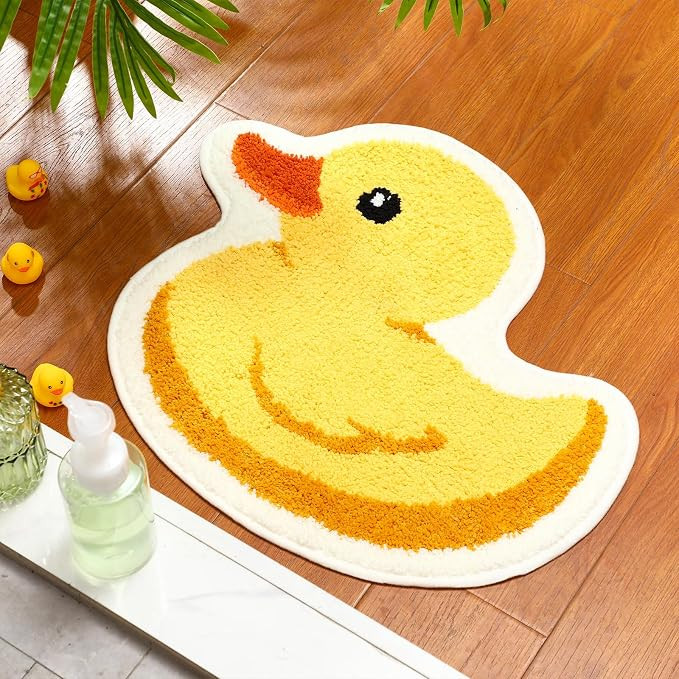Cute Duck Bath Mat Ducky Bathroom Rugs Non Slip | Amazon (US)