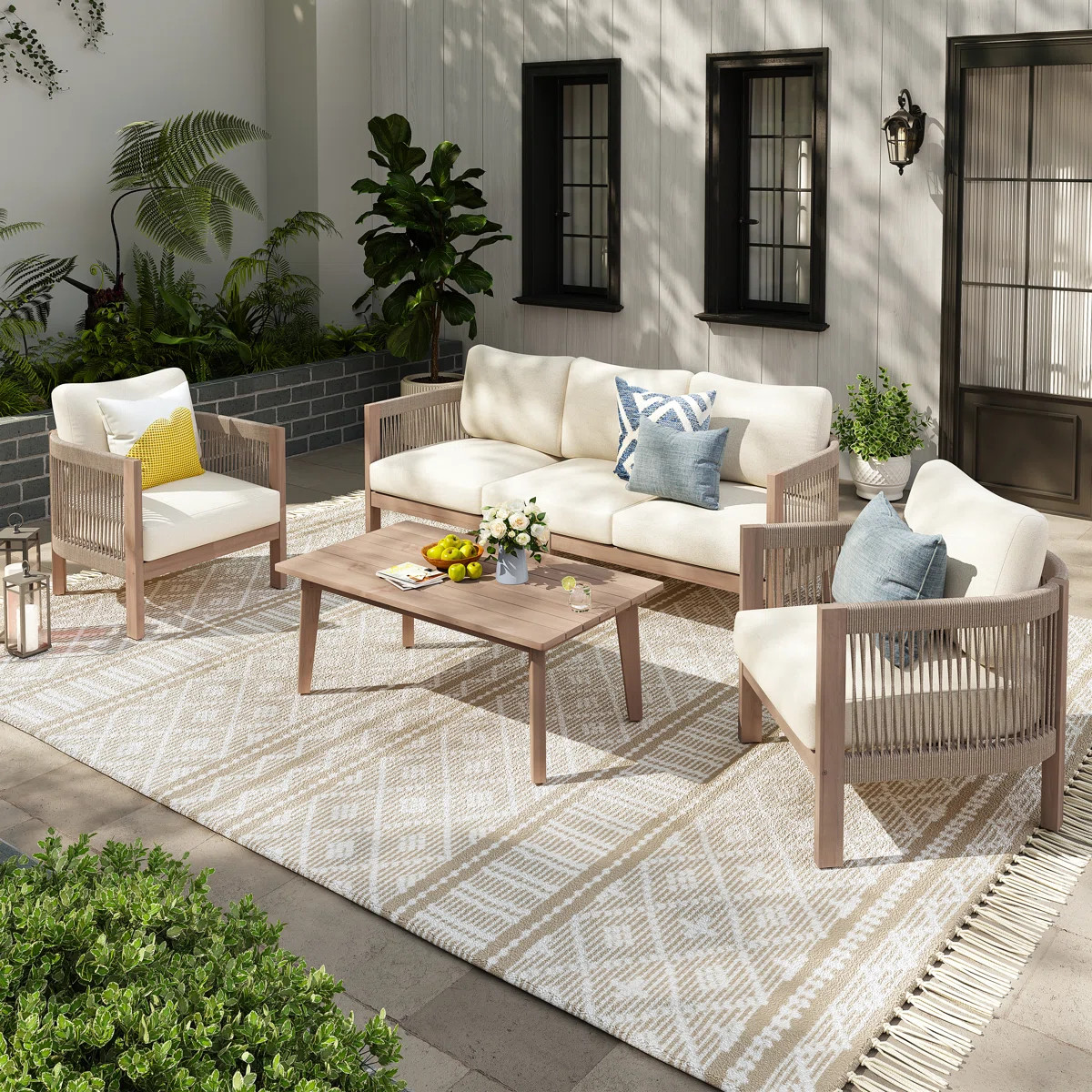 5 - Person Outdoor Seating Group With Cushions | Wayfair North America