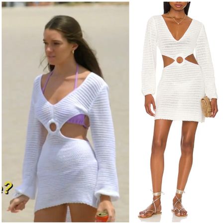 Ally Lewber’s White Crochet Ring Cover Up Dress 