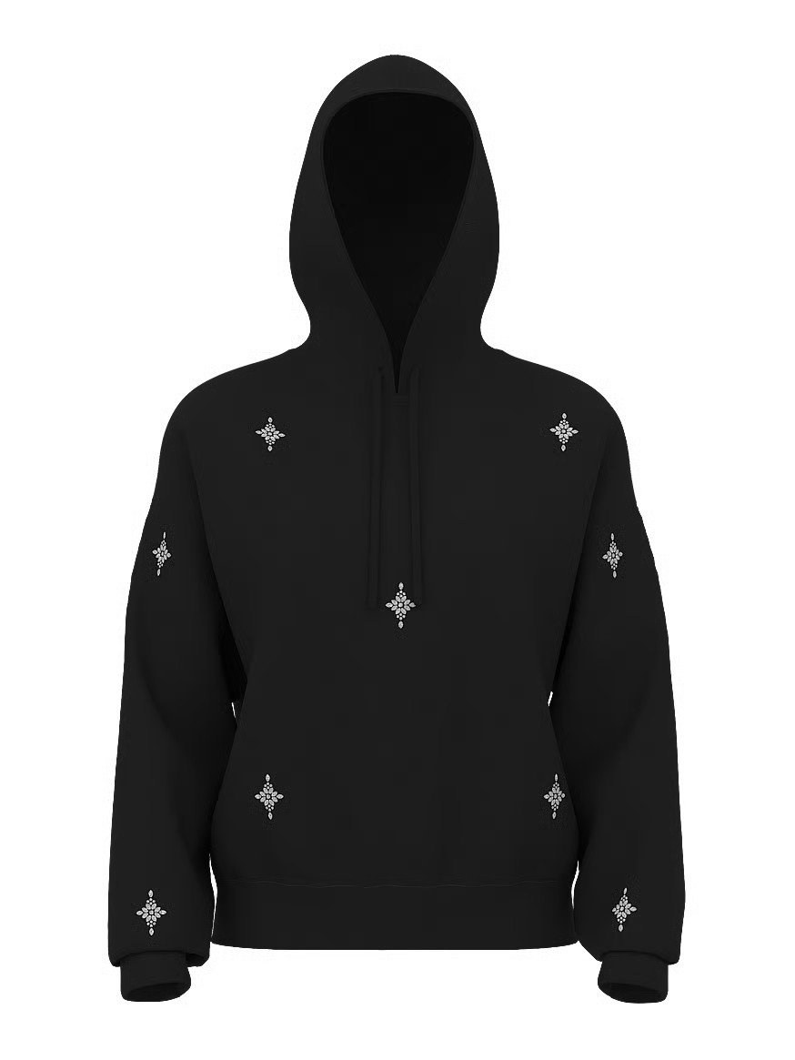 Buy Luxe Knit Crystal Sparkle Hoodie, Black - Order Hoodies & Sweatshirts online - Victoria's Sec... | Victoria's Secret (US / CA )