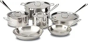 All-Clad D3 Stainless Cookware Set, Pots and Pans, Tri-Ply Stainless Steel, Professional Grade, 1... | Amazon (US)