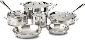 All-Clad D3 Stainless Cookware Set, Pots and Pans, Tri-Ply Stainless Steel, Professional Grade, 1... | Amazon (US)