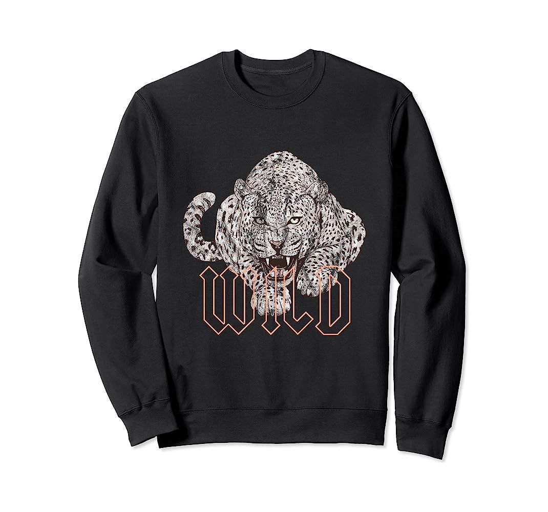 Wild Jaguar Leopard Cheetah Print Graphic Sweatshirt | Amazon (US)