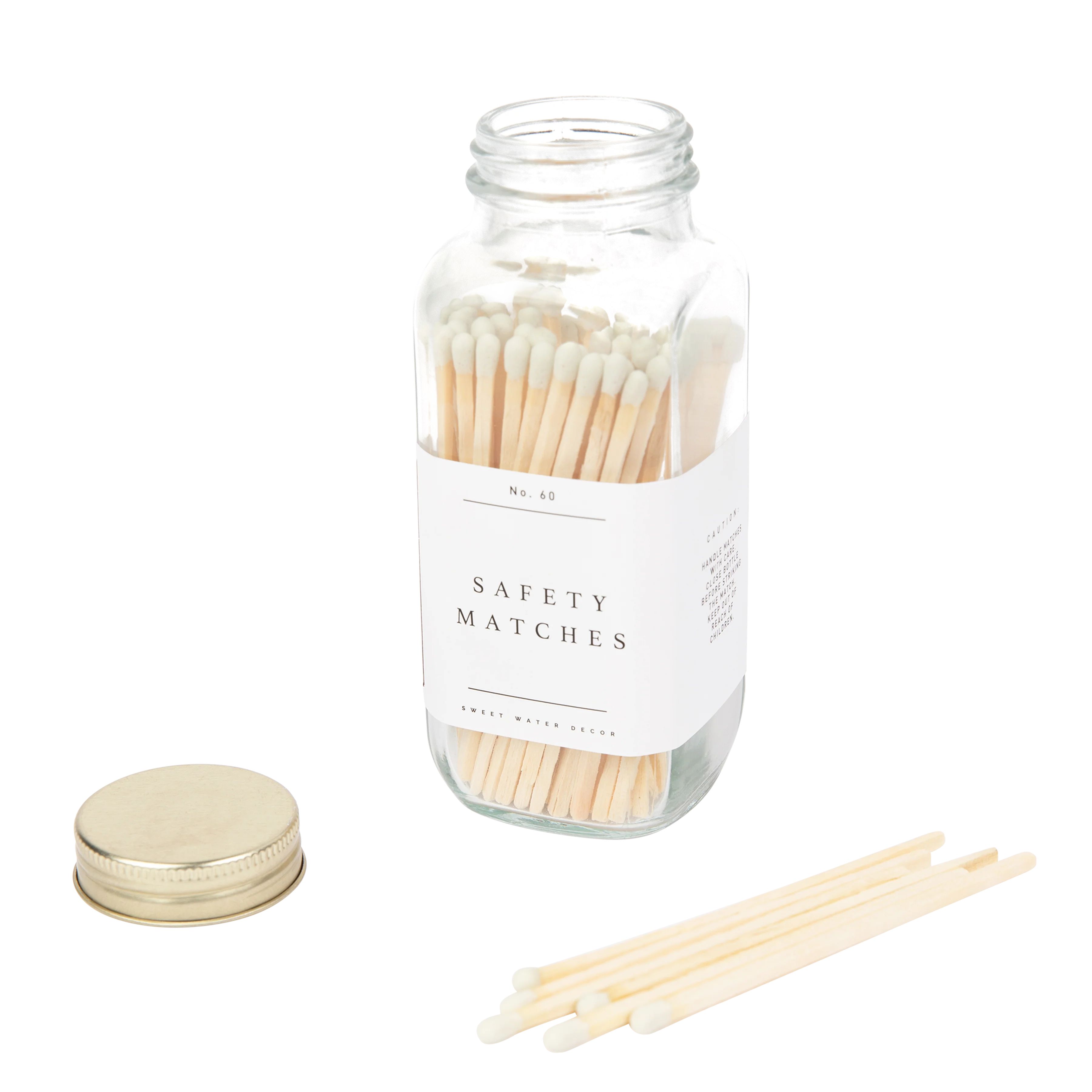 White Tip Safety Matches - 60 Count, 3.75" | Sweet Water Decor, LLC