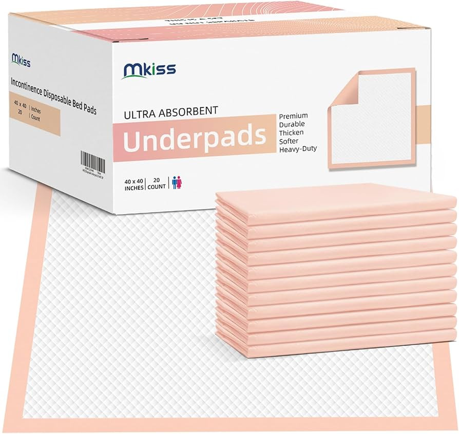 MKISS Heavy Duty Bed Pads 40" x 40"(20 Count), Disposable Super Absorbent Incontinence Underpads,... | Amazon (US)