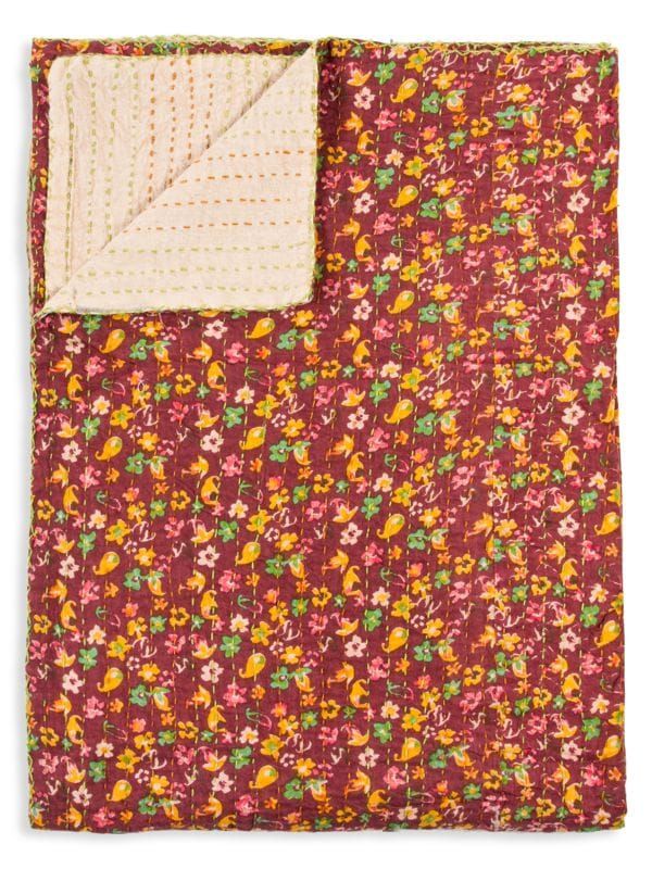 Kantha Quilted Floral Patchwork Throw | Saks Fifth Avenue OFF 5TH