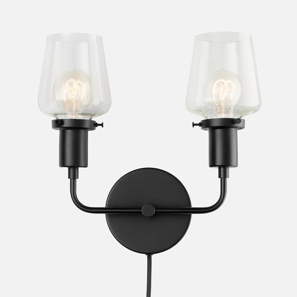 Abrams Double Plug-In Sconce 2.25" | Schoolhouse