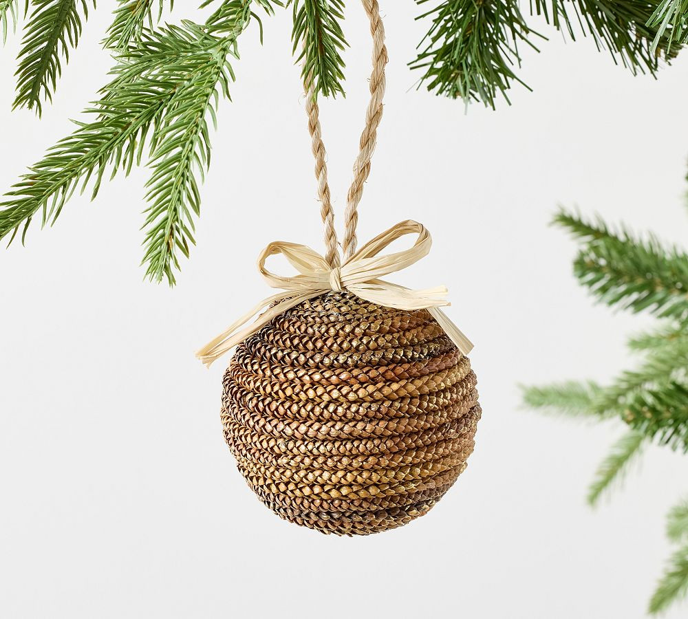 Woven Pine Ball Ornament | Pottery Barn (US)