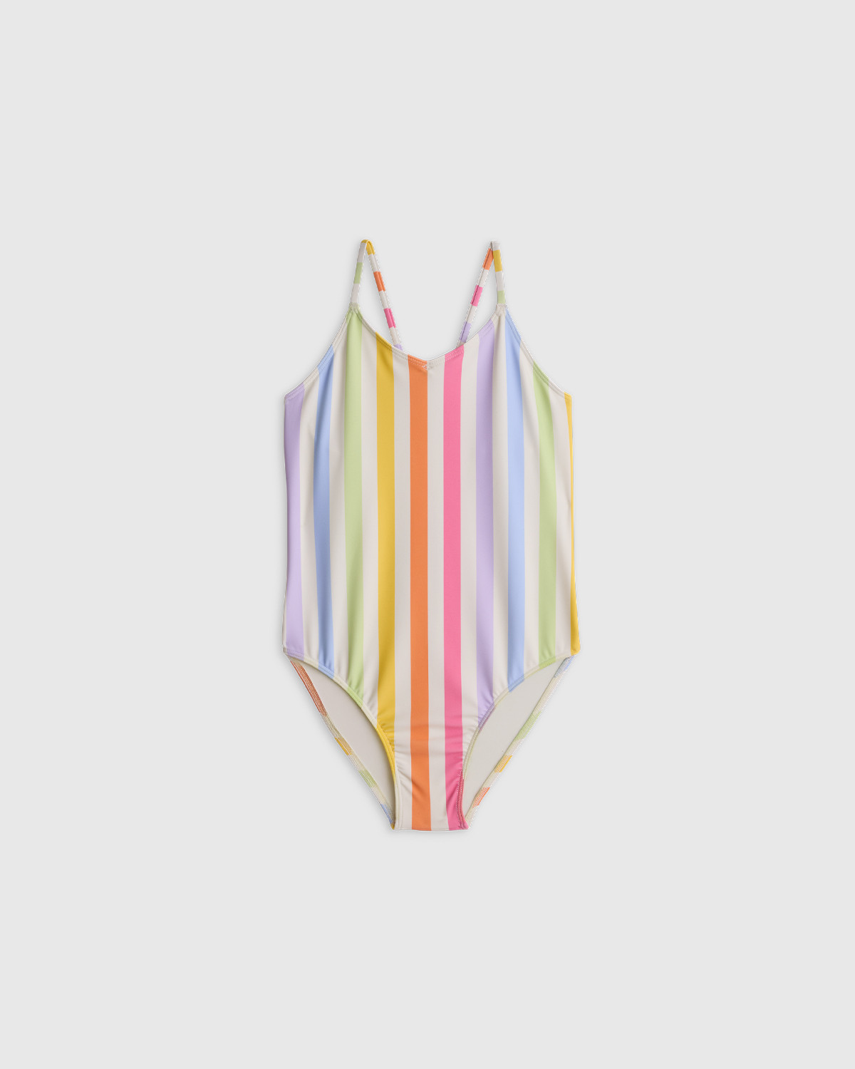Quince | One-Piece Swimsuit in Rainbow Stripe, Size 12, Recycled nylon/polyester/spandex | Quince