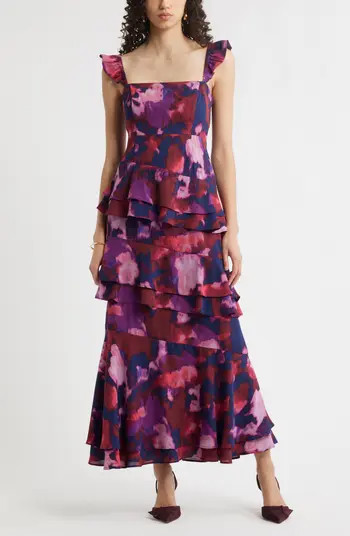 Tiered Asymmetric Ruffle Maxi Dress | Nordstrom