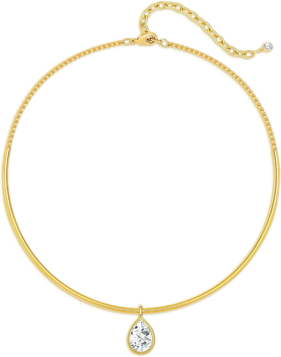 Gold Choker Necklace Dainty 14K Gold Plated Collar Necklace with Cubic Zircon Pendant Necklaces Fashion Minimalist Summer Crystal Collar Necklaces Boho Jewelry | Amazon (US)