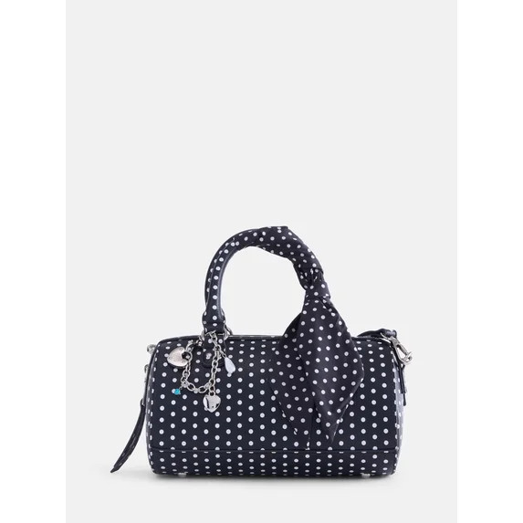 Madden NYC Women's Small Top Zip Handbag, Black and White | Walmart (US)
