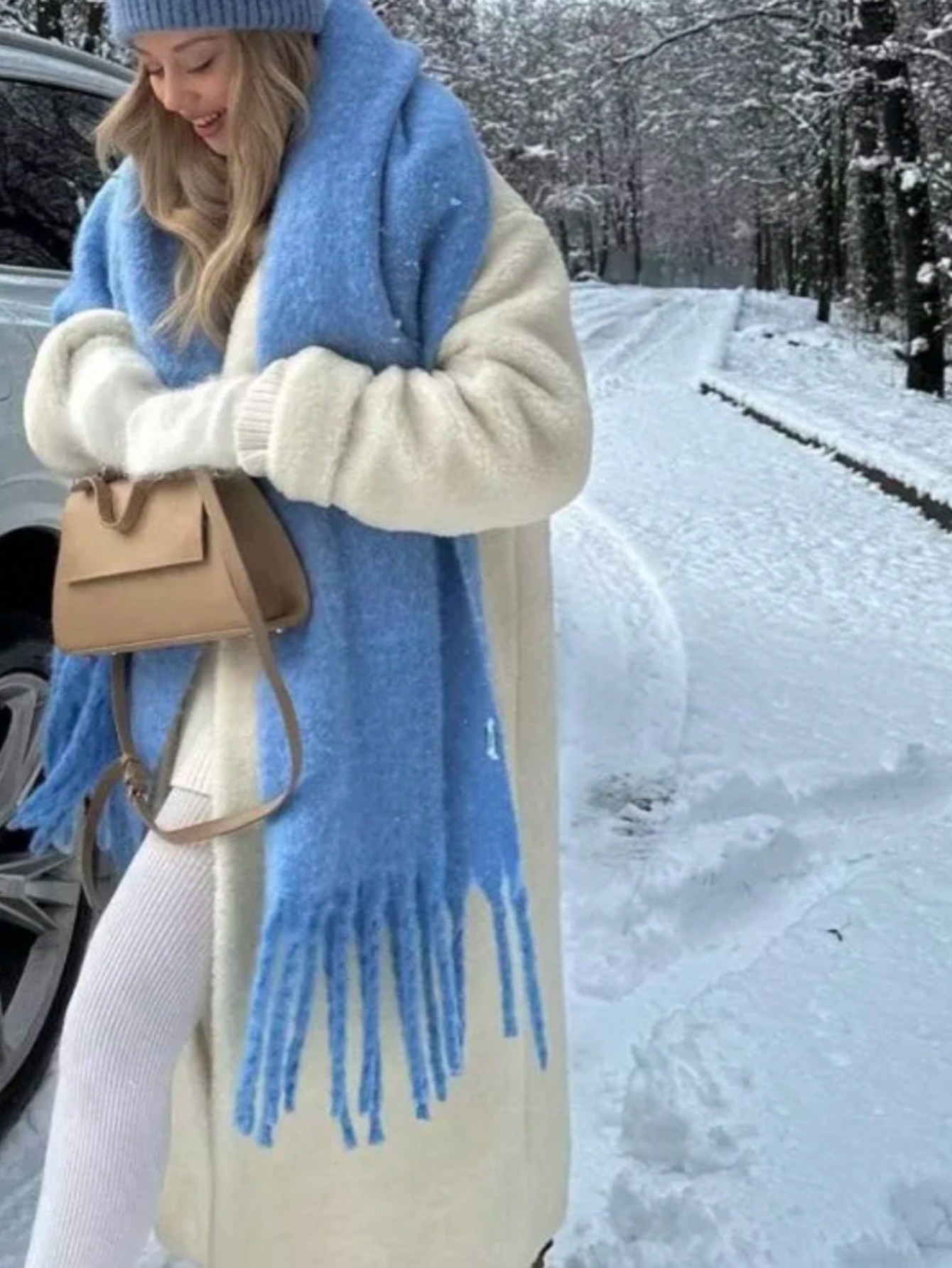 1pc Women's Autumn/Winter Plush Tassel Scarf, Warm And Comfortable Large Shawl, Outdoor Windproof... | SHEIN